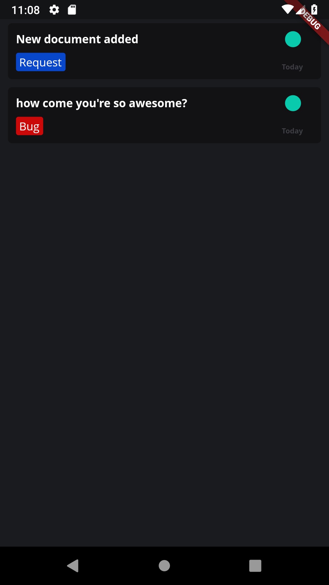 Feedback view all items unread